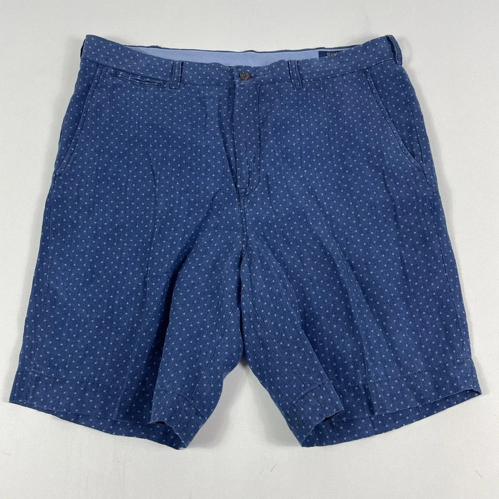 Polo Ralph Lauren Shorts Mens 36 Blue Cotton Dot Chino Classic Fit 9‎ Inseam
